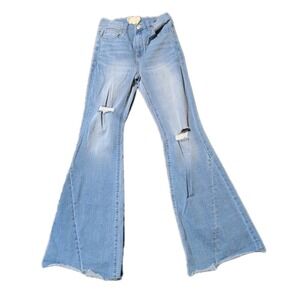Altered State Women's Super Flare Bell Bottom Jean Distressed Size 5/27